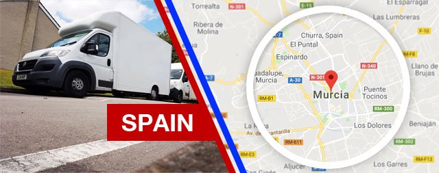 Simply Removals Spain - Moving Vans and Service Area Map of Murcia